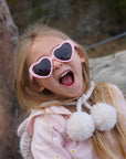 Toddler Heart Sunglasses - Polarized Grey Lens