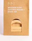 Wooden Kids Cutting Board + Knife Set